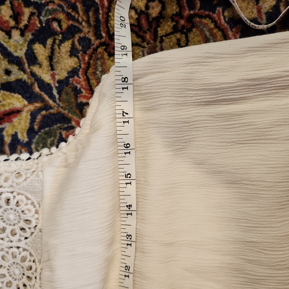 Hint Of Mint Lace Gauze Ivory Boho Dress S - Picture 6 of 10